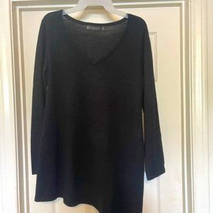 Beautiful Black A-Symmetrical Sweater w/Zipper